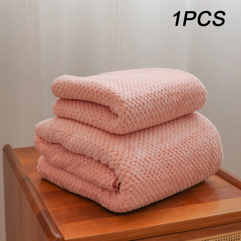Thickening High quality bamboo charcoal coral velvet fiber bath towel Super Absorbent And Quick Drying Bath Towel Bathroom Use