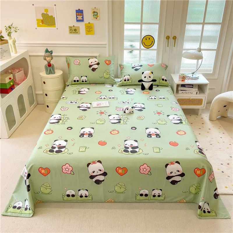 1pc Pure Cotton Bedsheet Floral Style Flat Sheet Single Sheets for Kids Adults Room Bed Linen sabana para cama (No Pillowcase)