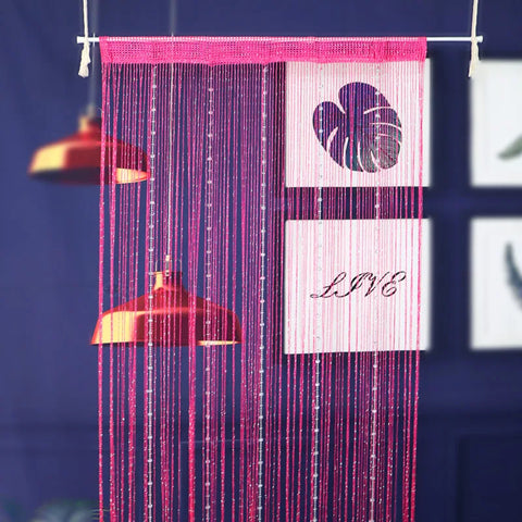 100CM X 200CM Crystal Beaded String Curtains Screen String Divider Blind for Salon Living Room Door Wall Window Tassel Curtain