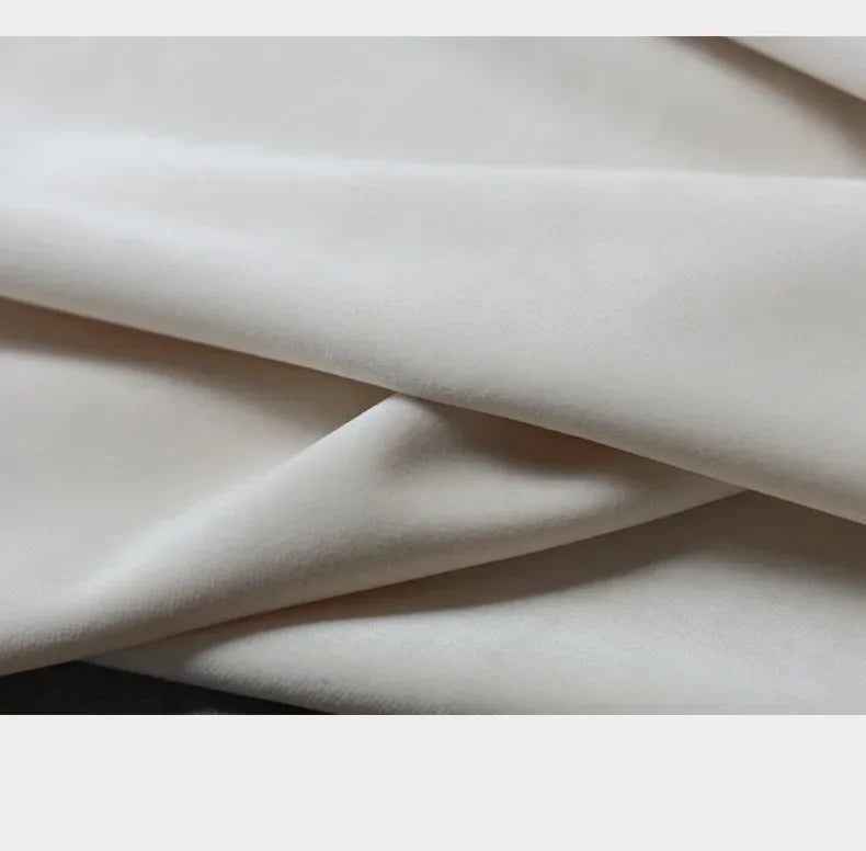 High End Milk Tea White Premium Thick Curtains Royal Real Velvet Blackout Soundproof Curtains for Bedroom Living Room Customized