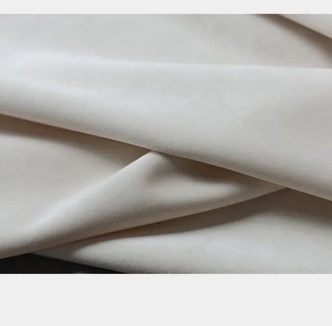 High End Milk Tea White Premium Thick Curtains Royal Real Velvet Blackout Soundproof Curtains for Bedroom Living Room Customized
