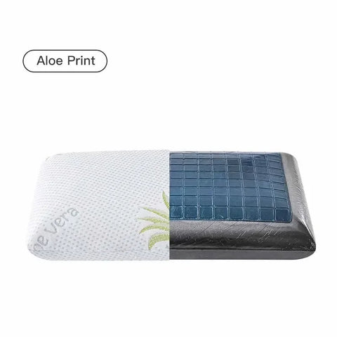 Double Sided Gel Cooling Memory Foam Pillow Summer Ice Feel Bamboo Charcoal Orthopedic Neck Pain Relief Pillow with Pillowcase