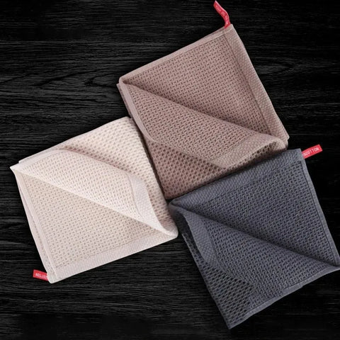 1-6PCS Cotton Towel Soft Absorbent Dishcloth Kitchen Dish Rags Honeycomb Breathable Face Wash Towel Cleaning Cloth Wash Cloth