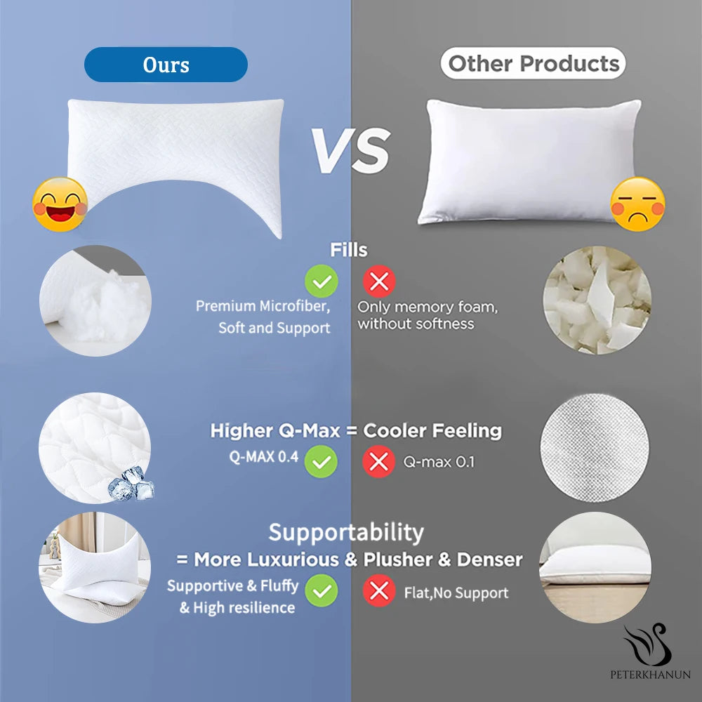 Peter Khanun Super Cooling Pillow for Summer Orthopedic Cervical Pillows U-Shaped Memory Pillow for Side Stomach Sleeper