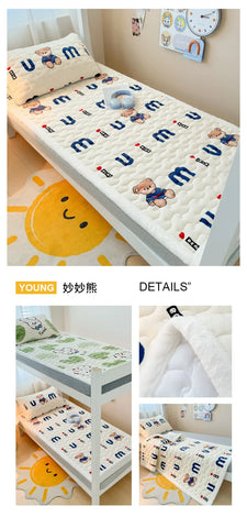 Winter Thicken Warm Mattress Toppers Fleece Bedspread Soft Folding Thin Tatami Mat Student Dormitory Bed Sheet Mattress Cover