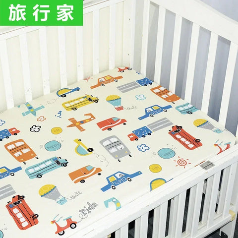 51x28inch(130x70 cm) Newborn Baby Fitted Crib Sheets Cartoon Print Bed Sheet Baby Bed Mattress Covers for Unisex Baby Boys Girls