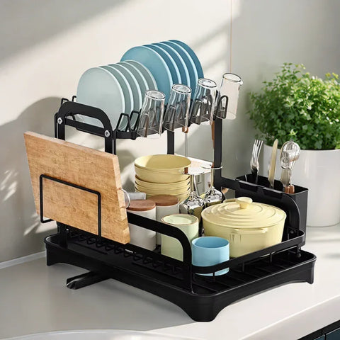 Integrated Dish Storage Rack, Kitchen Rack, Household Drain Dish Rack, Multi-function Dish Rack