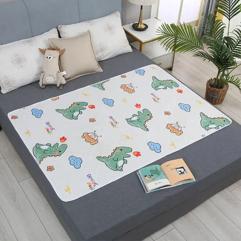 Waterproof  Washable Mattress Urine Mat for Cute Cartoon Bed Protector Diaper Bedding Urine Pads Cloth Breathable  Mattress