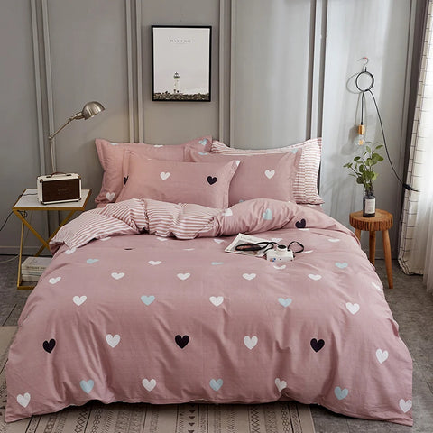 Cute Bear Duvet Cover Set for Teens, 3-Pieces Set 100%Cotton Comforter Cover with Pillow Shams, Soft Comfortable Kids Bedding
