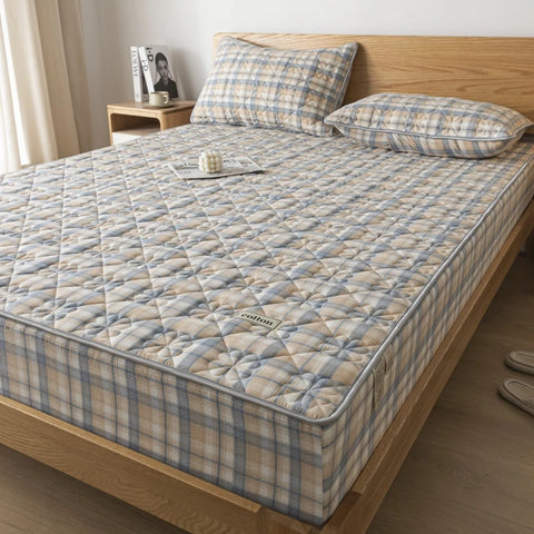 A-Class Hypoallergenic Washed Cotton Quilted Mattress Cover - Soft, Antibacterial, Cozy for a Restful Night's Sleep