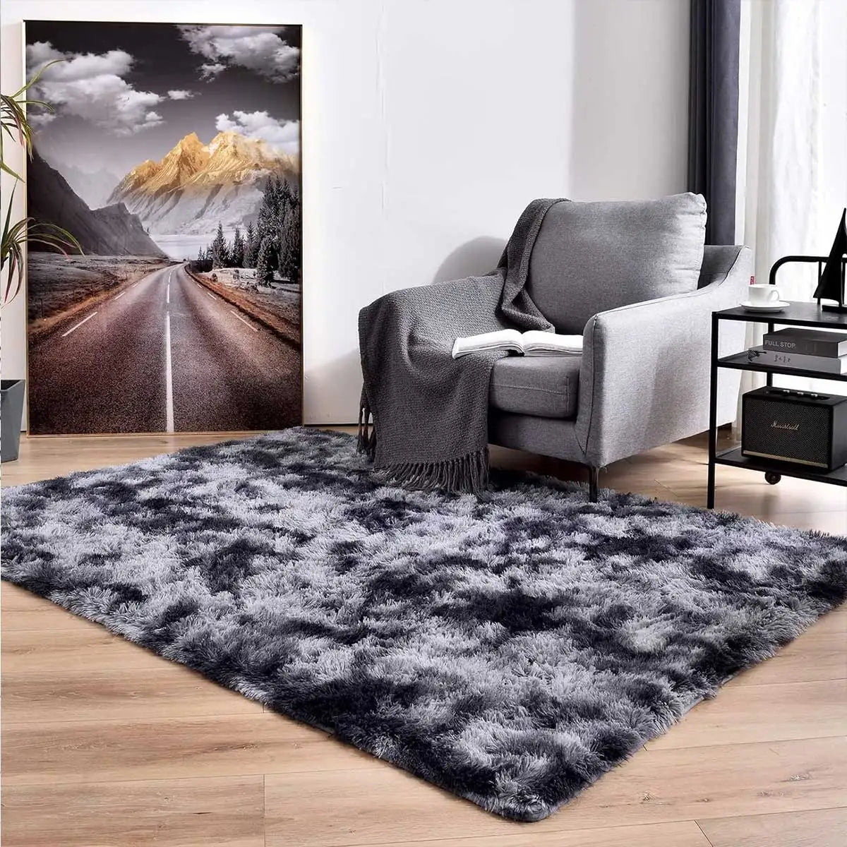 Gray Carpet for Living Room Plush Rug Bed Room Floor Fluffy Mats Anti-slip Home Decor Rugs Soft Velvet Carpets Kids Room Blanket