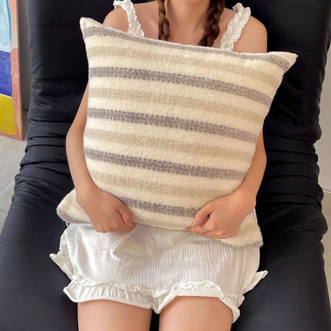 2025 class A sheep wool throw pillow cartoon small fresh throw pillow living room bedroom pillow 45x45cm