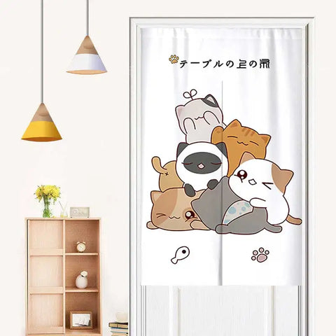 Cute Cartoon Animals Door Curtain Partition Curtains Doorway Bedroom Cafe Decor Half Curtain Kitchen Entrance Hanging Curtains