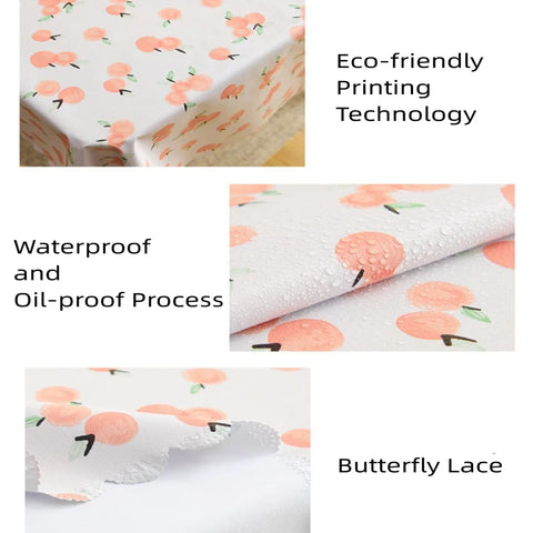 PVC Square Tablecloth Rectangle Waterproof Table Cloth Tabletop Cover Oil Proof Wipeable Table Covers for Kitchen Garden Dining