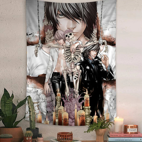 Anime Death Note DN L Colorful Tapestry Wall Hanging Bohemian Wall Tapestries Mandala Wall Hanging Sheets