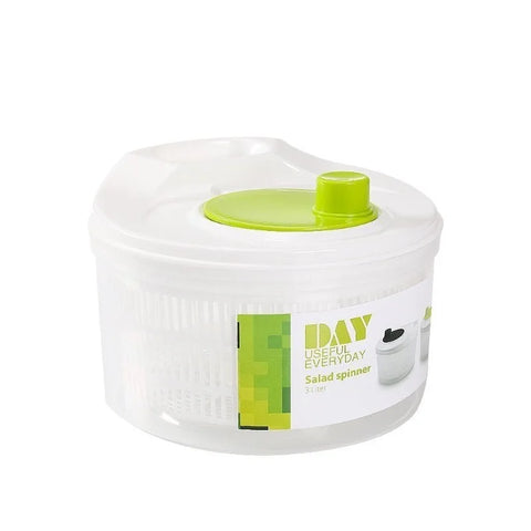 1Pc/Household Vegetable Salad Dehydrator Kitchen Vegetable Washing Hand-Cranked Spinner Double-Layer Draining Vegetable Basin Se