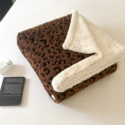 Double Layer Fleece Blanket Autumn Winter Thick Warm Office Nap Throw Blankets for Sofa Bed Single Double Soft Plush Comforter