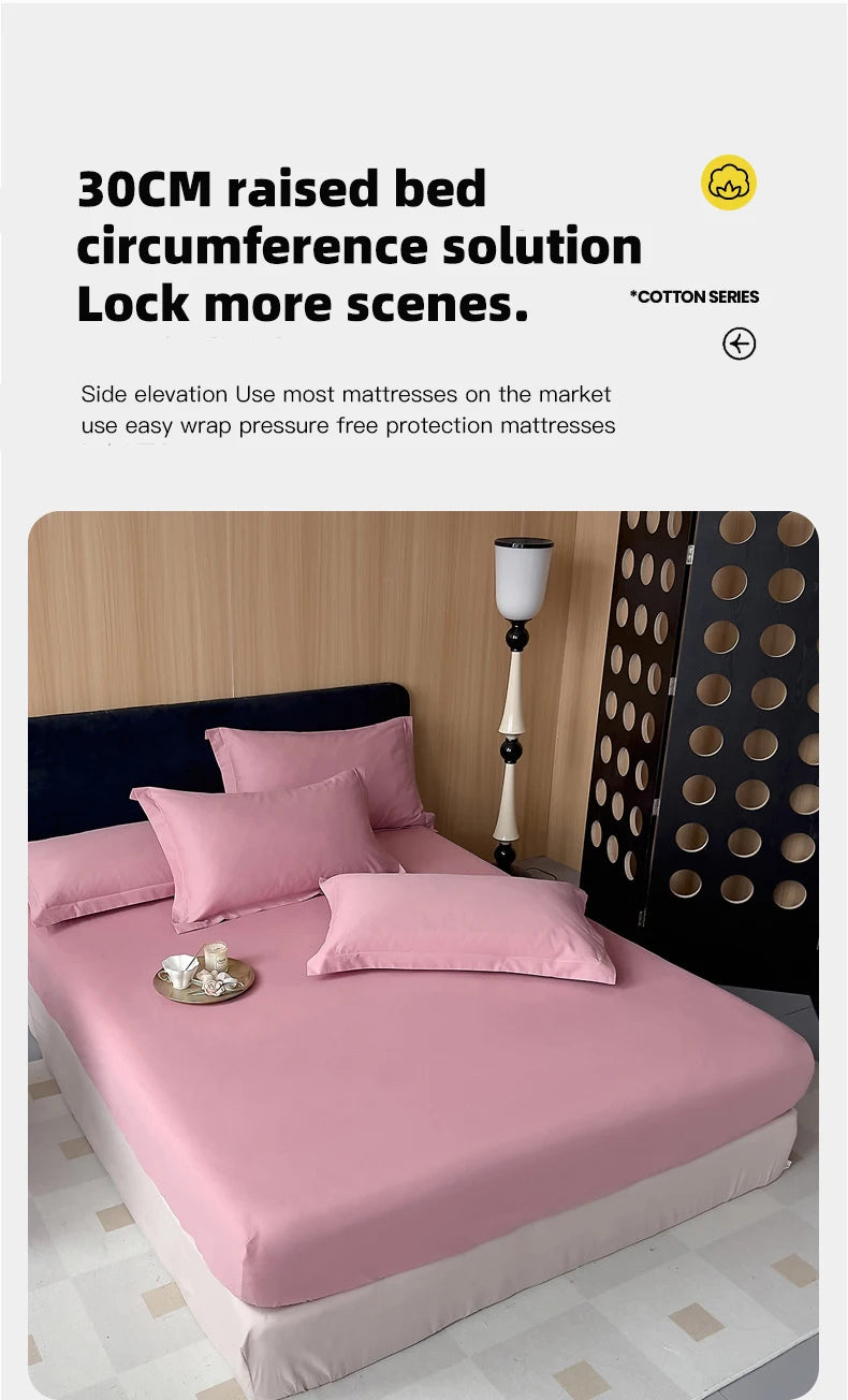 Single piece cotton bed sheet, single double bed cushion cover dustproof and breathable, mattress cover suitable for all seasons