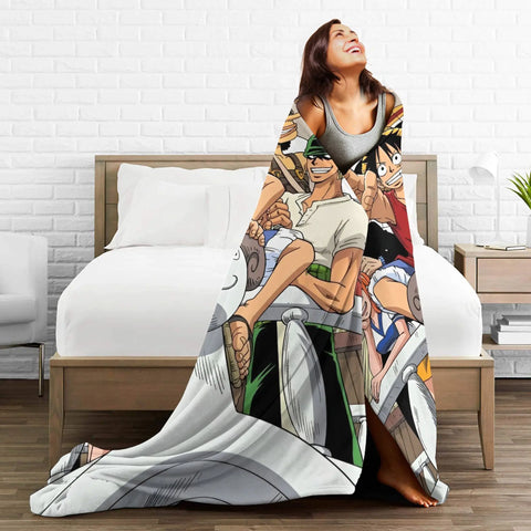 Japanese Adventure One Anime Piece-e Super Soft Blanket  Girls Boys Plush Bedding Couch Bed Flannel Bedspread Sofa Bed Cover