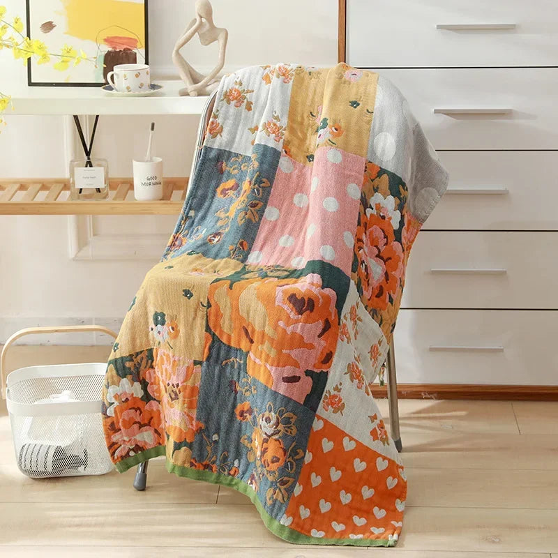 Nordic 21 Styles New Bohemian Floral Printing Adult Soft Absorbent Cotton Gauze Beach Bath Towel Bathroom Accessories 80×160CM