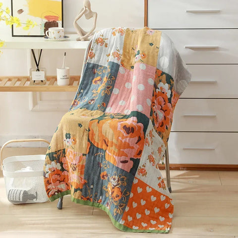 Nordic 21 Styles New Bohemian Floral Printing Adult Soft Absorbent Cotton Gauze Beach Bath Towel Bathroom Accessories 80×160CM