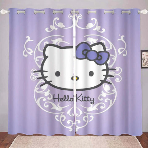 Hello Kitty Cartoon Curtains for Living Room Home Decor Blackout Bedroom Balcony Screen Dustproof Cute Gifts for Children