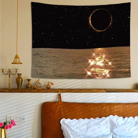 Ins Landscape Tapestry Wall Hanging Cloth 3D Printing   Bedroom Dorm Background Decorative