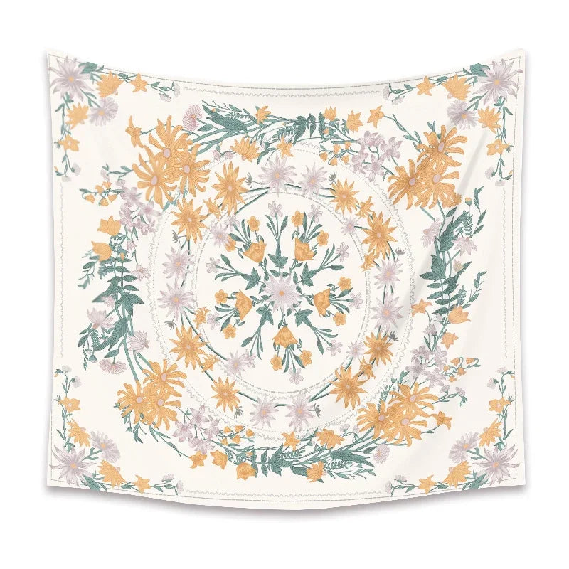 Macrame Wall Decor Tapestry Mandala Flower Psychedelic Bohemian Wall Hanging Home Living Room Dorm Bedroom Decor Aesthetic Tapiz