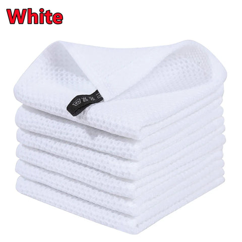 New 100% Cotton Dishcloth Ultra Soft Absorbent Kitchen Towel Household Cleaning Cloth Kitchen Tools Gadgets Wash Cloth Dish Rag
