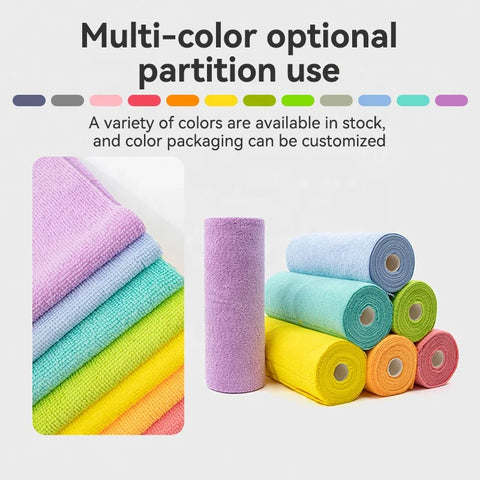Super Absorbent Quick Dry Disposable Microfiber Lazy Cleaning Cloth Roll For Kitchen Oil Proof Dish Towel Tearable Wiping Cloth