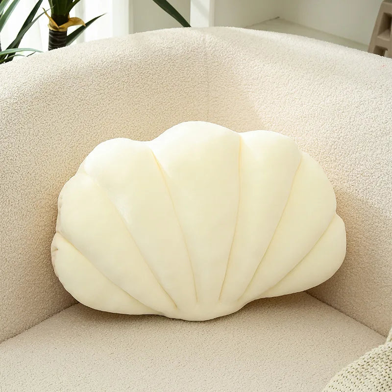 Inyahome Cute 3D Seashell Decorative Pillow Ocean Series Cushion for Bedroom Living Kids Room Gifts Pillow Christmas Party Decor