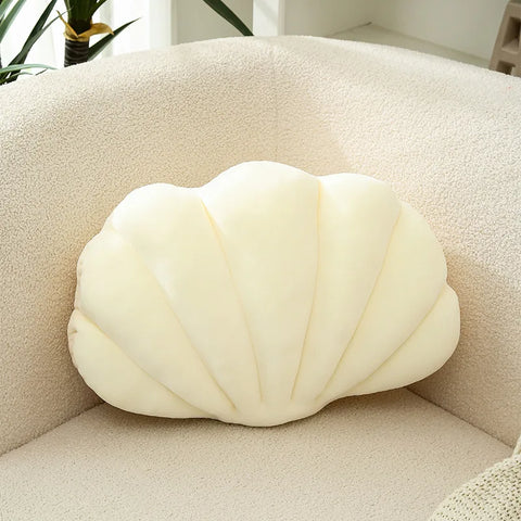Inyahome Cute 3D Seashell Decorative Pillow Ocean Series Cushion for Bedroom Living Kids Room Gifts Pillow Christmas Party Decor