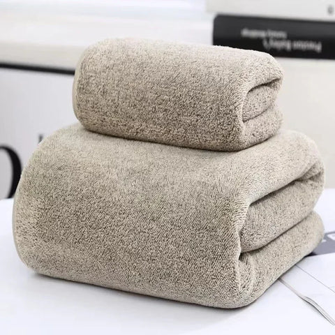 Coral Fleece Quick-Drying Bamboo Striped Towel Set Soft And Absorbent Bathroom Experience Bath Towel Set or Hand Towel