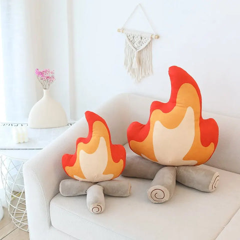 ZU 30/45cm Creative Plush Pillow Bonfire Stuffed Toy Funny Home Decor Campfire Cushion Emulational Fire Soft Doll