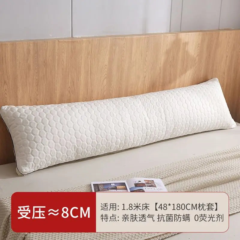 Nordic Luxury Cotton Pillow 48x180CM Bedroom Tatami Bed Sofa Protection Cervical Vertebra Sleeping Soft Double Long Pillow
