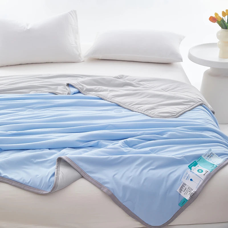 1pc Cool Feeling Duvet Double Side Design Quilt Skin-friendly Comforter Summer Blanket Adults Kids Room Bedspread 냉감이불