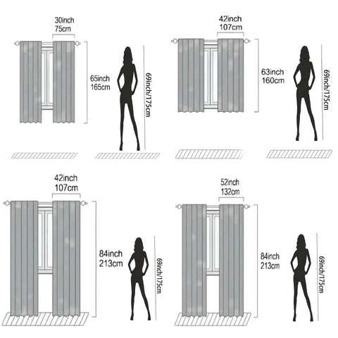 2 Pieces Boho Artistic Curtains - Modern Geometric Design With Black, Beige And Gold Accents - Semi-Sheer, Machine Washable