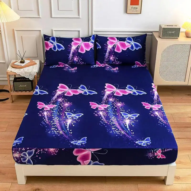 Bonenjoy Sheet on Rubber Band Kids Bed Sheet Cartoon Cars Printed Fitted Sheet for Boy Single Fitted Bed Sheet with Pillowcase
