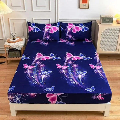 Bonenjoy Sheet on Rubber Band Kids Bed Sheet Cartoon Cars Printed Fitted Sheet for Boy Single Fitted Bed Sheet with Pillowcase