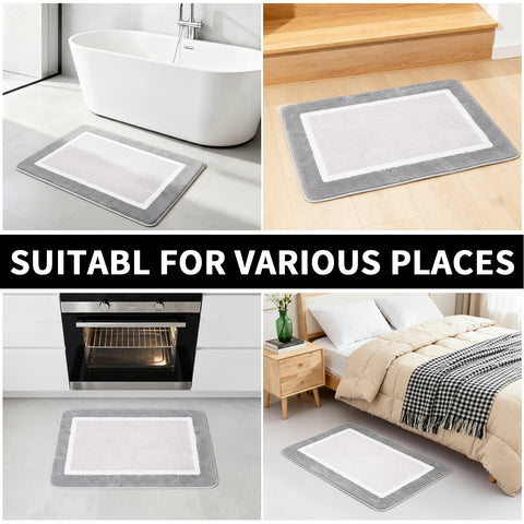Microfiber Non-Slip Bath Mats for Bathroom Extra Soft Absorbent Bathroom Mats Rugs Machine Washable Quick Dry Floor Mats