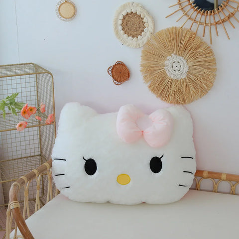 Sanrio Cuddly Hello Kitty Back Cushion Soft Cartoon Pillow Sofa Bed Bay Window Home Decor Pillow Hug Plushies Xmas Gift For Girl
