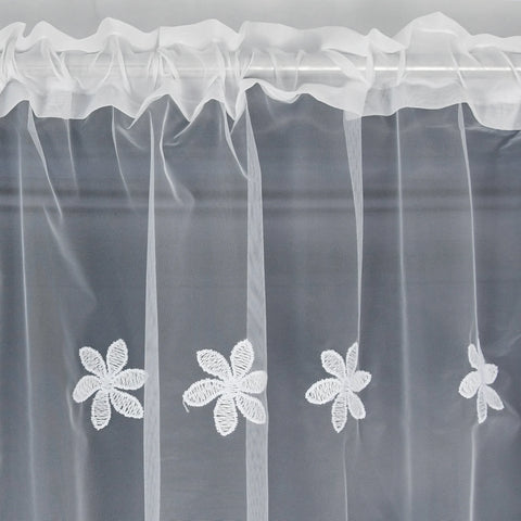 FLYING Romantic Style Embroidered Sheer Curtain Semi-Transparent Window Drapes for Living Room Multiple Sizes Available 1pc