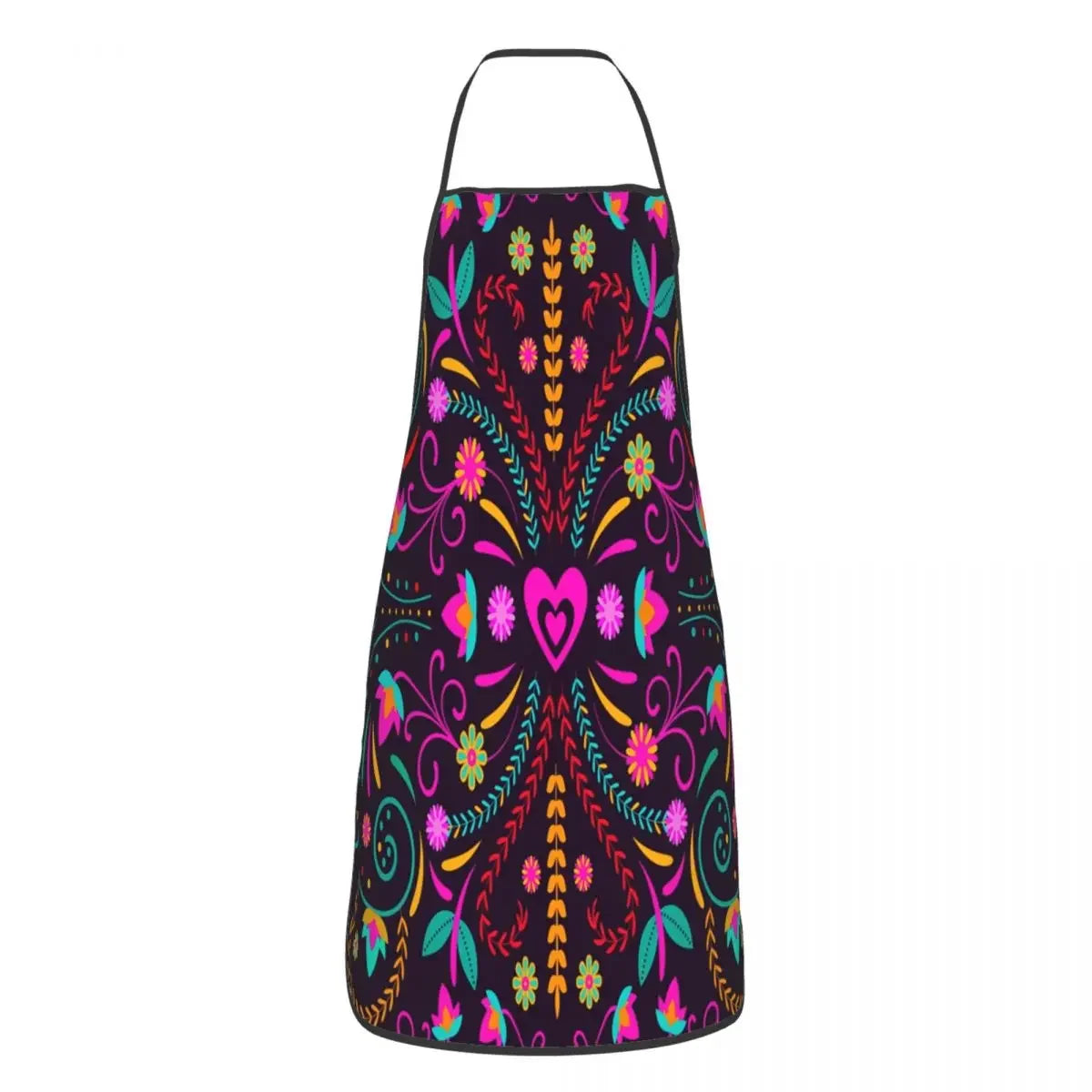 Unisex Beautiful Mexican Floral Art Apron Kitchen Chef Cooking Baking Bib Women Men Mexico Tablier Cuisine for Painting