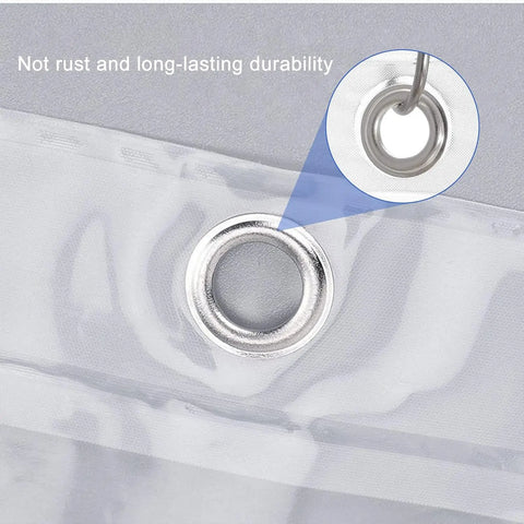 1pc Waterproof Clear Shower Curtain with Bottom Magnets & Metal Grommets Plastic Transparent Shower Curtain Liner for Bathroom