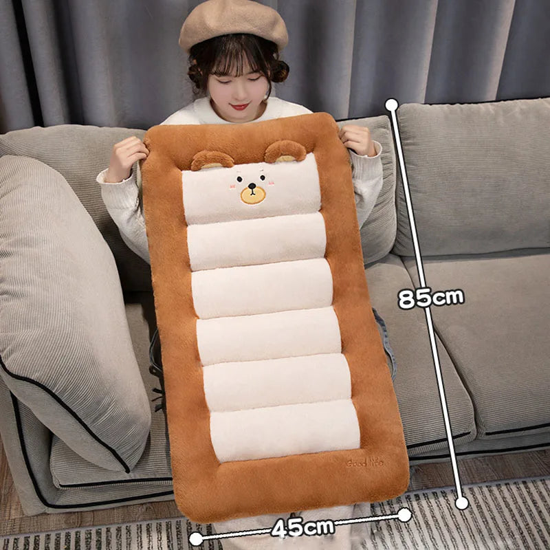 Cartoon Animal Chair Plush Back Cushion Multi-Functional Seat Pad for Lumbar Support Autumn Winter Warm Cushion for Sitting