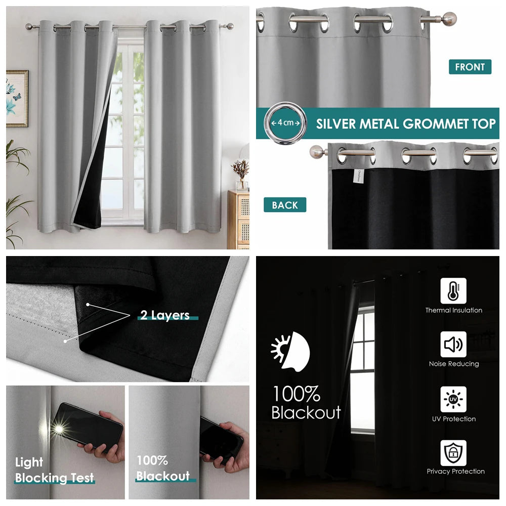 2pcs Nordic Style Blackout Curtains Blue Leaf Pattern Decor Home Interior Curtains Modern Simple Window Curtains For Living Room