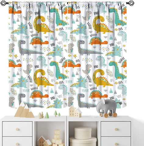 Kids Sea Animal Curtains Boys Girls Bedroom Nursery Decor Funny Turtle Whale Ocean Colorful Art Printed Blackout Window Drapes