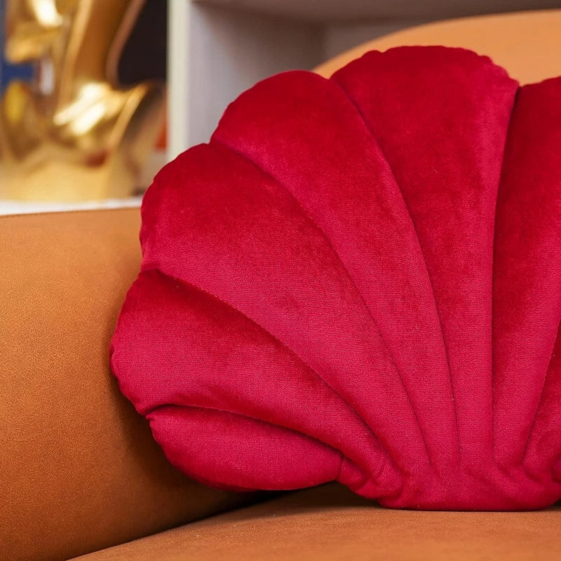 Inyahome Cute 3D Seashell Decorative Pillow Ocean Series Cushion for Bedroom Living Kids Room Gifts Pillow Christmas Party Decor