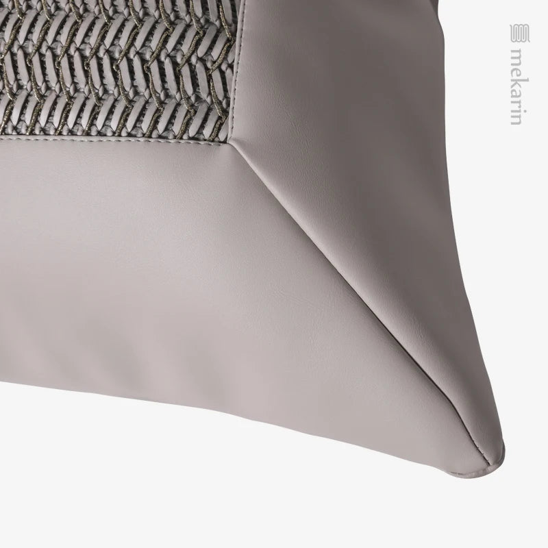 Modern light luxury rice grey splice pillow cushion hotel living room bedroom bed pillow restaurant winery seat back bag woven p