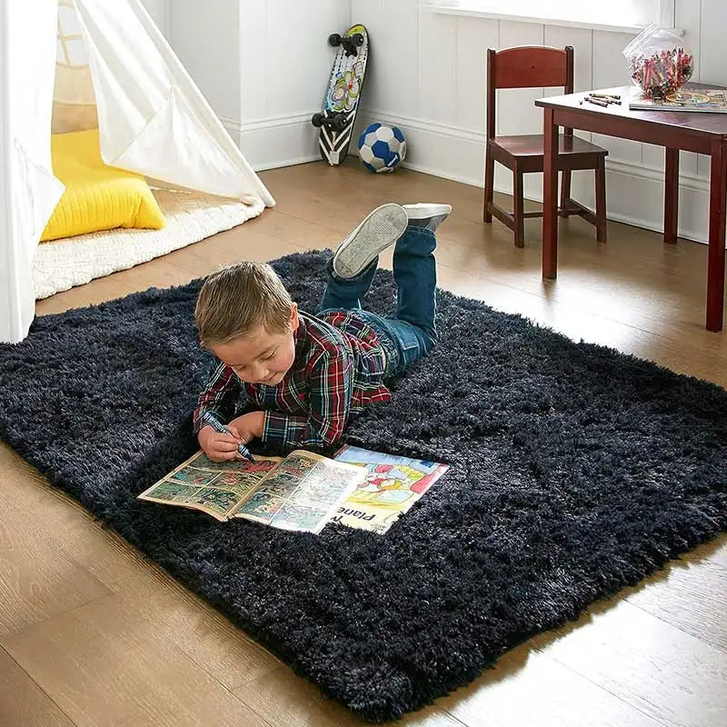 Gray Carpet for Living Room Plush Rug Bed Room Floor Fluffy Mats Anti-slip Home Decor Rugs Soft Velvet Carpets Kids Room Blanket